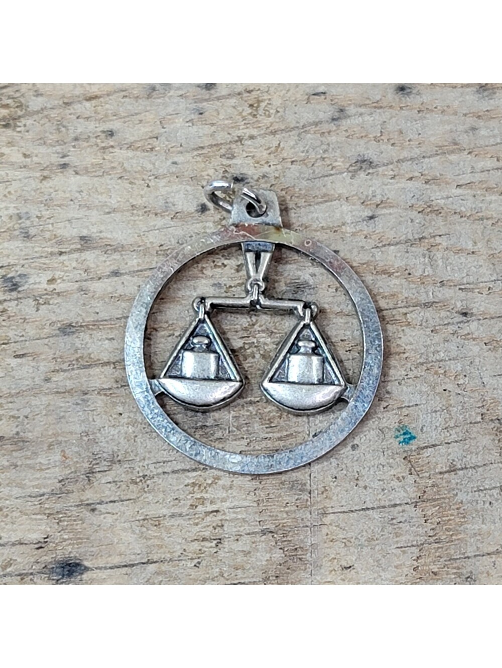 Vintage Anson Sterling Silver Libra Zodiac Scales Pendant 925 2.5g